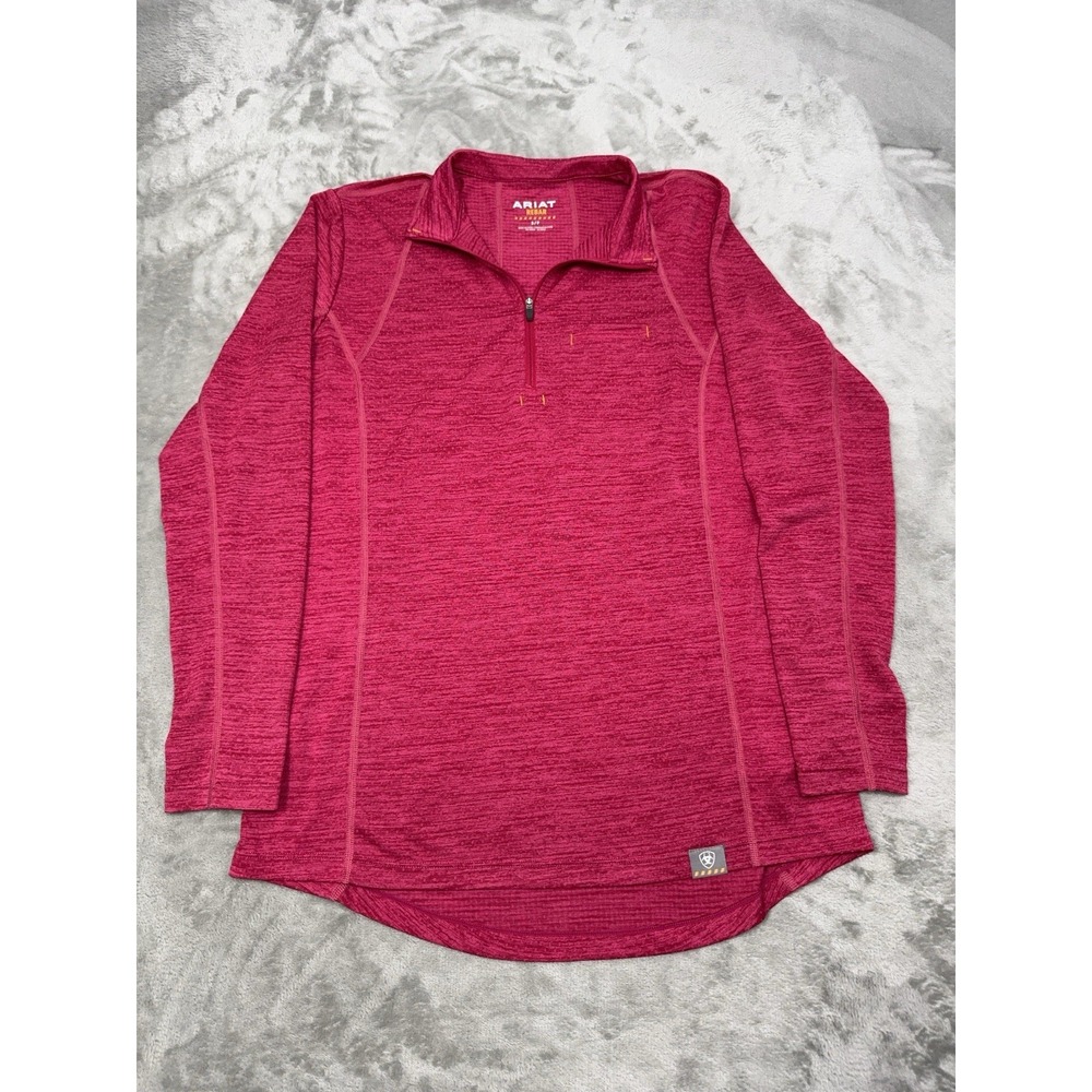 Ariat Rebar Sweatshirt Womens Small Pink 1/4 Zip Pullover Jacket Western Cowgirl